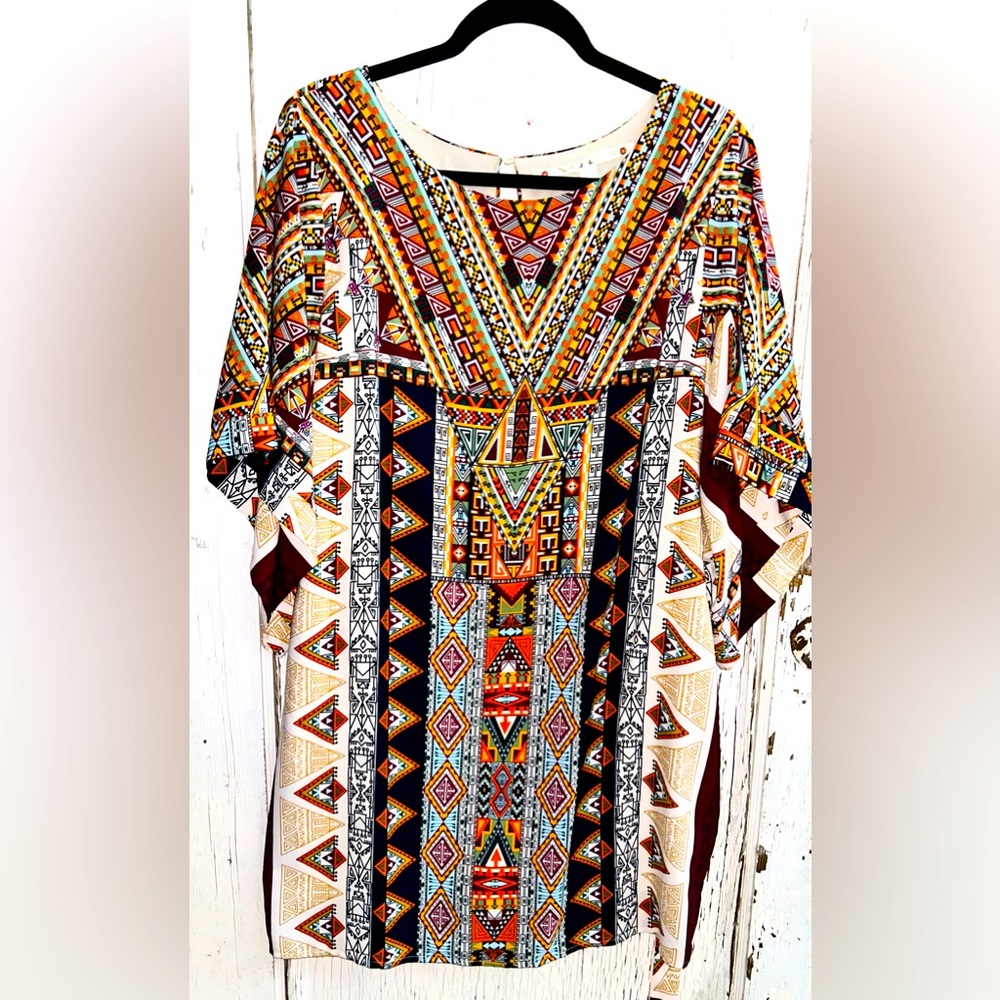 🌼BOHO HIPPIE Style Knee Hem Abstract Print Dress by Chelsea & Violet🌼 - Picture 7 of 7